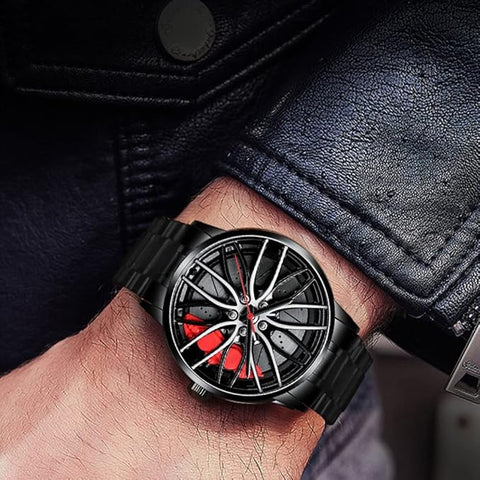 Luxury stainless Steel Wheel Watch